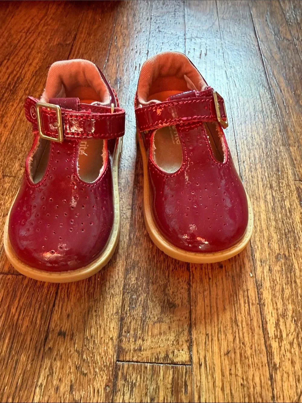 Stride Rite Patent Burgundy Mary Jane Baby Shoes